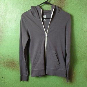 American Giant Womens Small S Gray Solid Full Zip Hoodie Sweatshirt Jacket USA